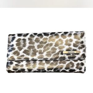 Kenneth Cole Reaction Black Leopard Print Wallet